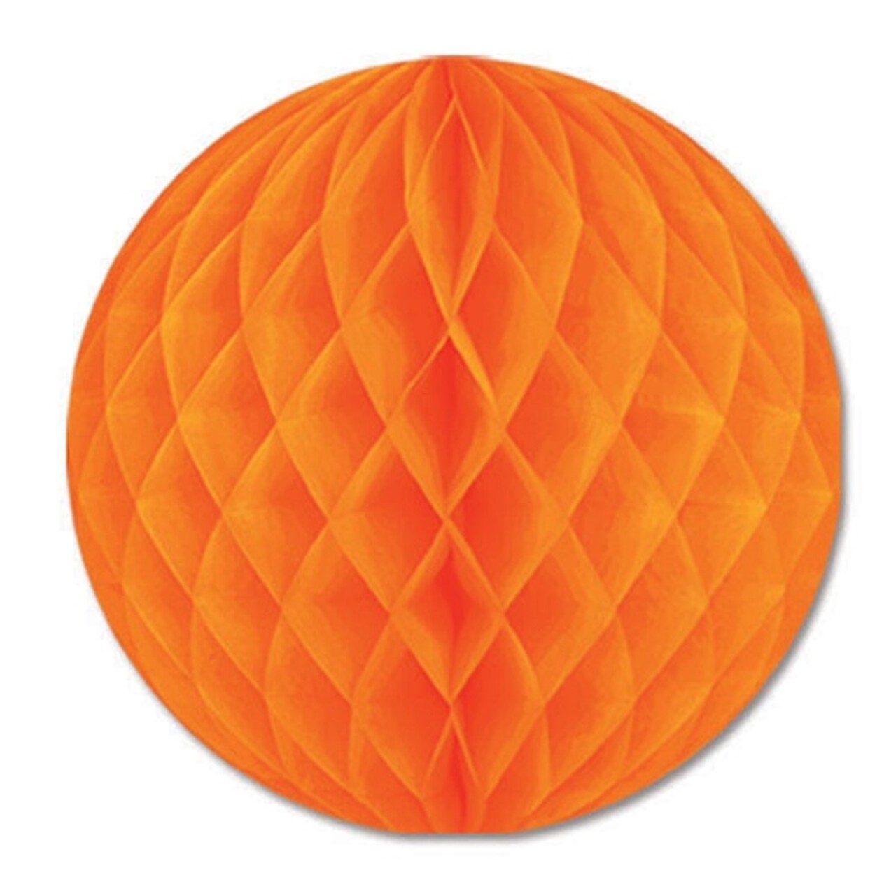 Beistle Club Pack of 24 Orange Honeycomb Hanging Tissue Ball Decorations 12"